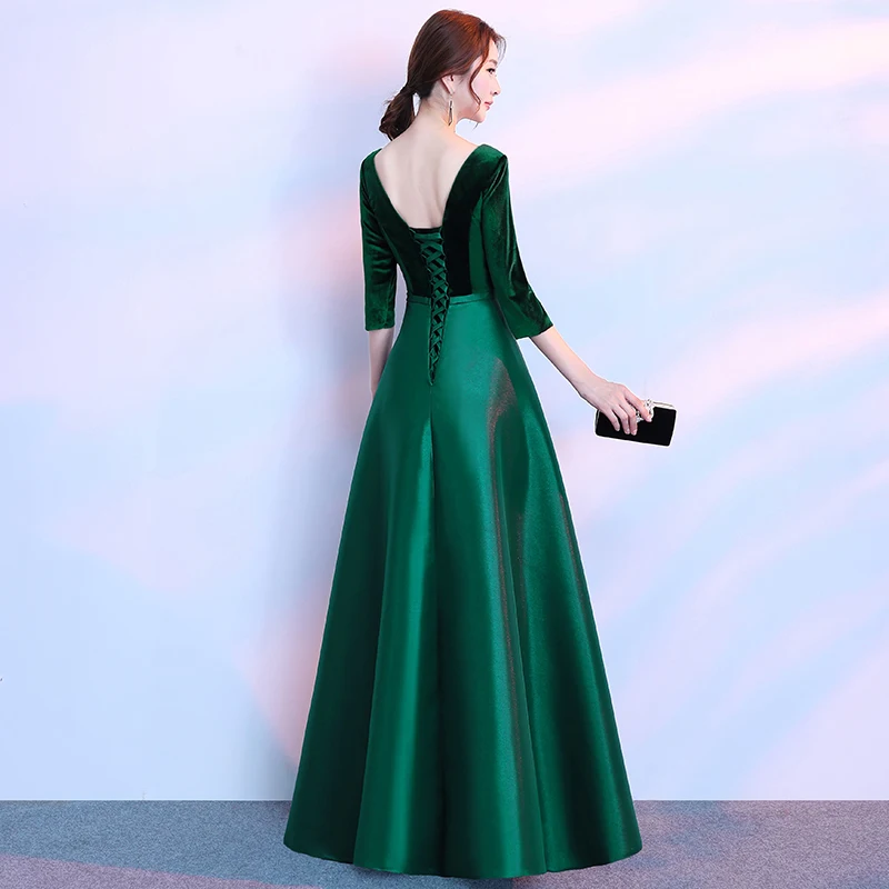 Женское вечернее платье с длинным рукавом и V образным вырезом|formal evening gowns|long formal