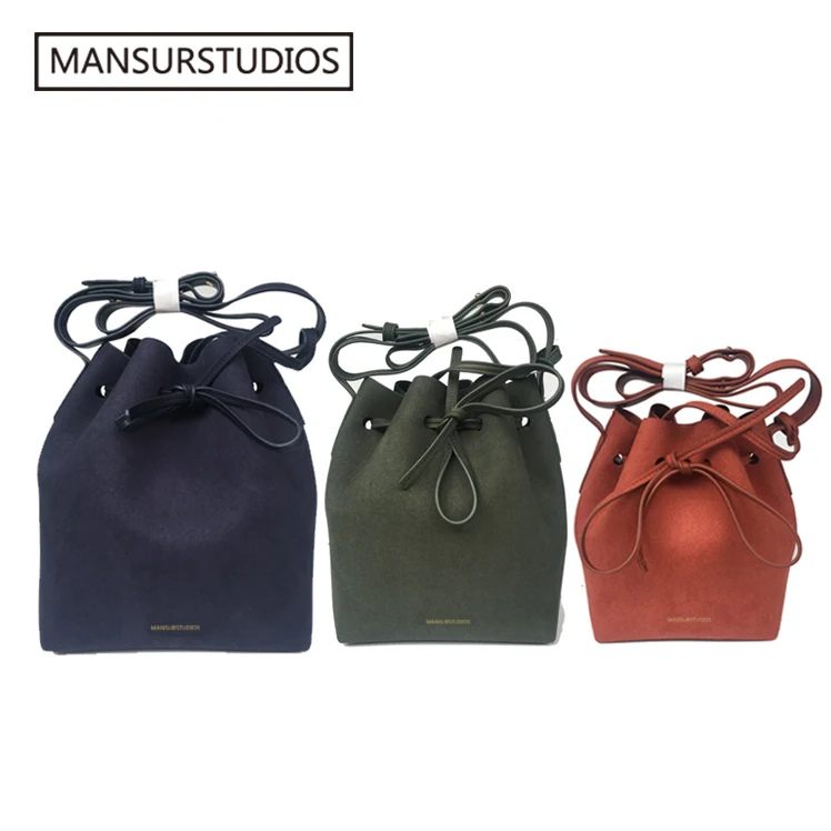 2019 MANSURSTUDIOS Замшевая сумка мешок mansur женская через плечо из искусственной замши