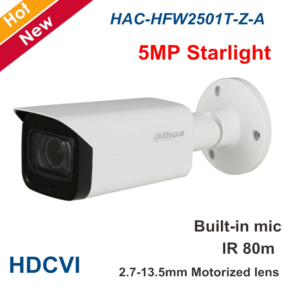 Dahua 5MP камера безопасности HAC-HFW2501T-Z-A 2,7-13,5 мм Моторизованный объектив камера HDCVI аудио в Встроенный микрофон наружная камера видеонаблюдения