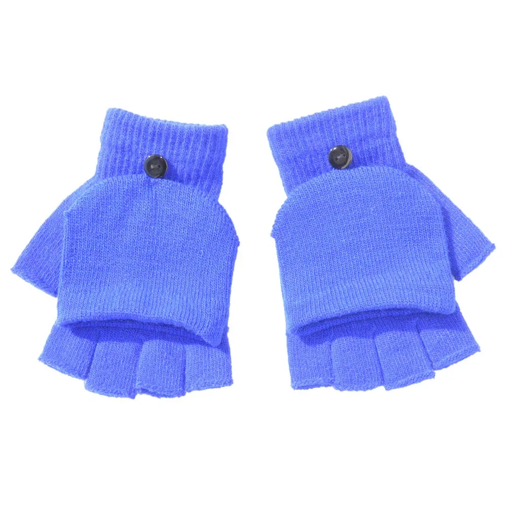 Blue Перчатки kancoold для взрослых, женщин, мужчин, зимние, для рук, на запястье, теплые, с откидной крышкой, без пальцев, перчатки высокого качества для женщин 2018NOV28 - Цвет: Blue