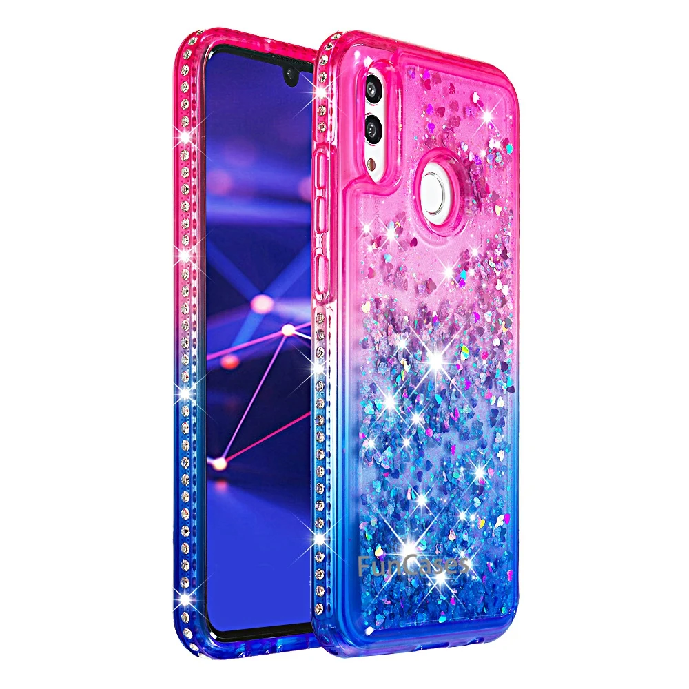 Жидкий блеск чехол для телефона huawei P Smart 2019 силиконовый Мягкий ТПУ зыбучий песок