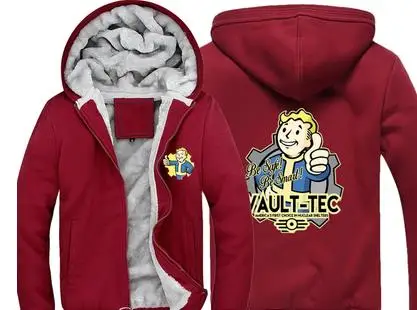 Игра Fallout 4 толстовка Pin Boy Save The World с принтом на молнии, кардиган, толстовка, супер теплое пальто из плотного флиса для мужчин и женщин