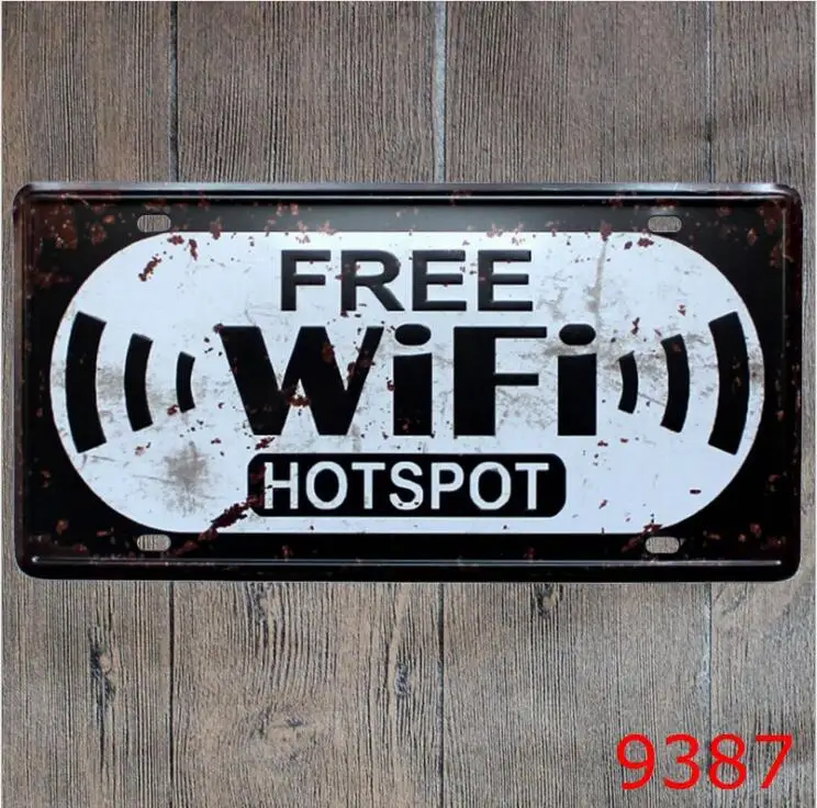 Настенная Наклейка с Wi-Fi и надписью не курить жестяной металлический номерной