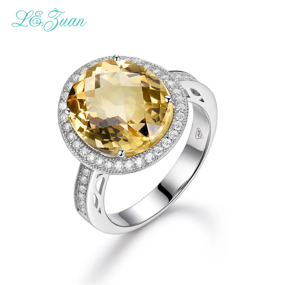 L& zuan 7.57ct кольцо с натуральным топазом стерлингового серебра 925 пробы ювелирные изделия шахматная доска драгоценный камень роскошные кольца для женщин свадьбы - Цвет камня: Цвет: желтый