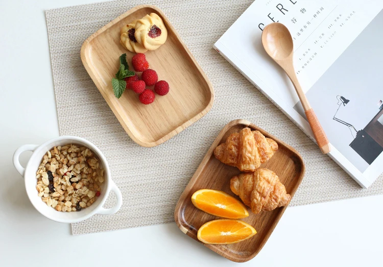 Японский поднос для подачи чая деревянные обеденные закуски тарелки для торта десерты дубовый контейнер для пищевых продуктов кафе китайский чайный сервиз аксессуары