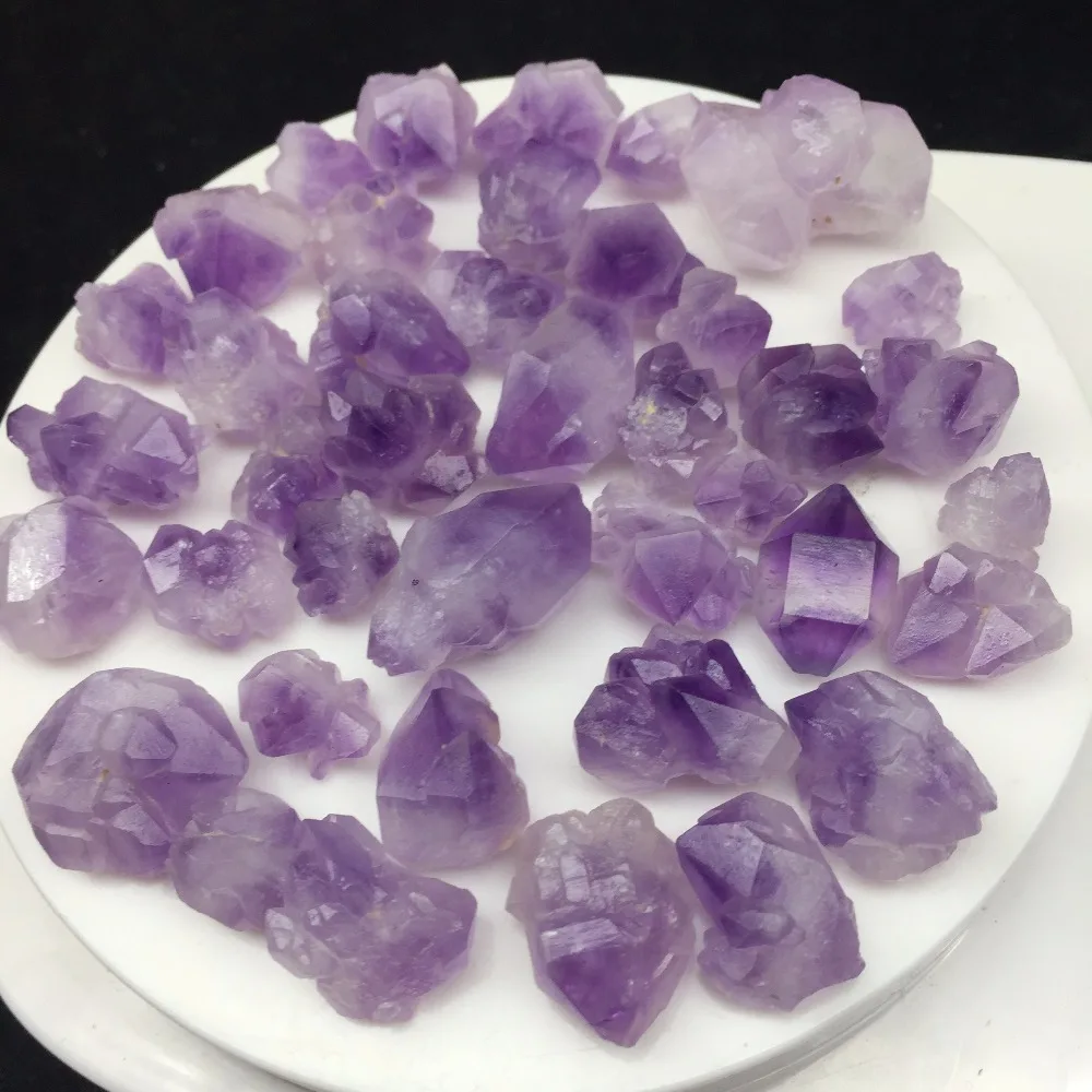 Сегодня Дело 40 шт. натуральный аметист прозрачный кристалл Целебный Камень pedras
