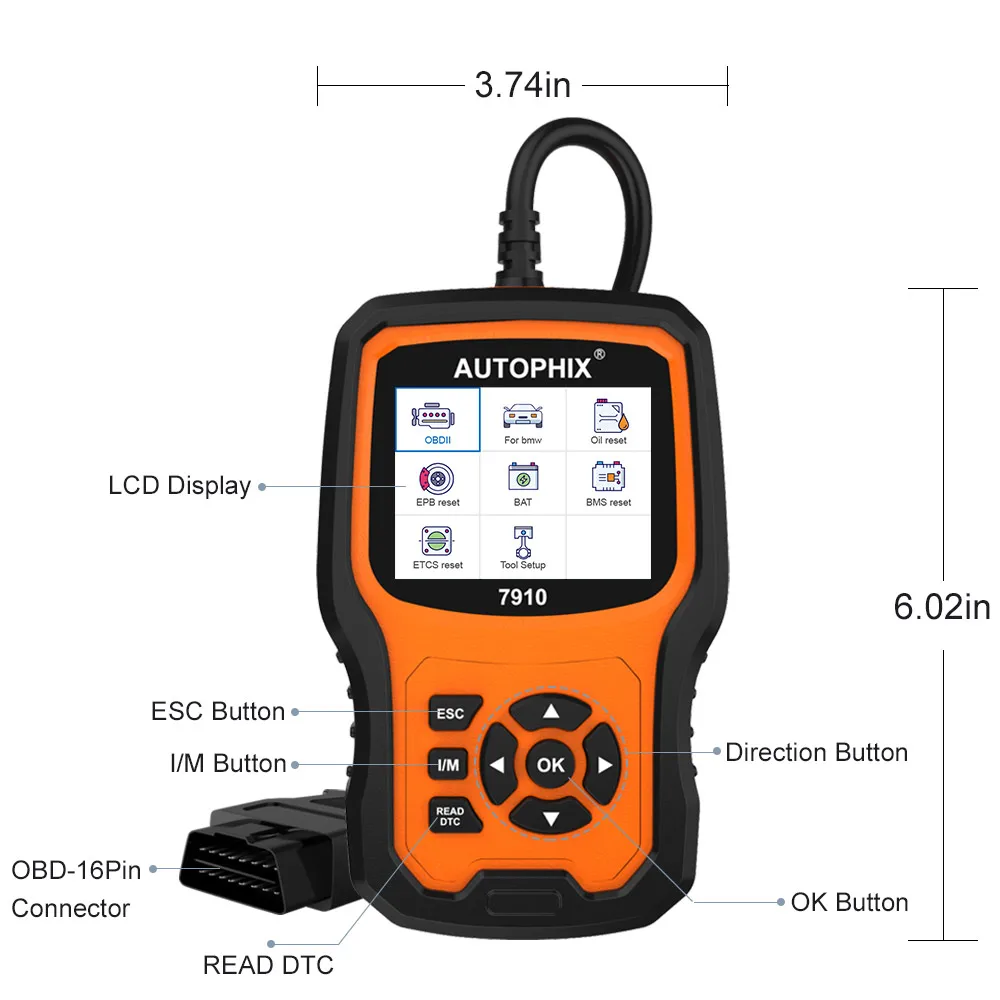Автосканер Autophix 7910 OBD2 OBDII полный диагностический инструмент для системы