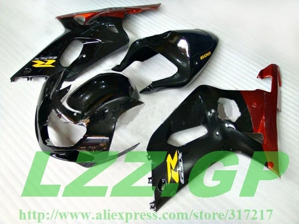

100%Fit Red/Black Fairing for SUZUKI GSXR600 GSXR750 K1 01 02 03 GSXR600 750 01-03 GSX-R600 750 2001-2003 body kit Injection