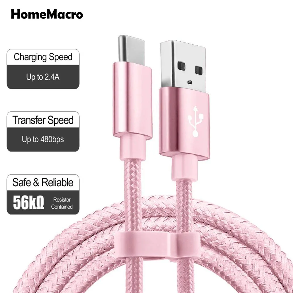 Нейлоновая оплетка USB Type C кабель для синхронизации данных быстрое зарядное