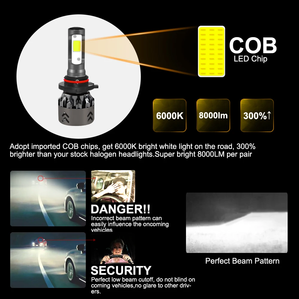 Roadsun H4 LED H7 автомобильные фары COB чипы Мини Размер H11 H1 9005 HB3 9006 HB4 10000LM 60 Вт 6000 К авто