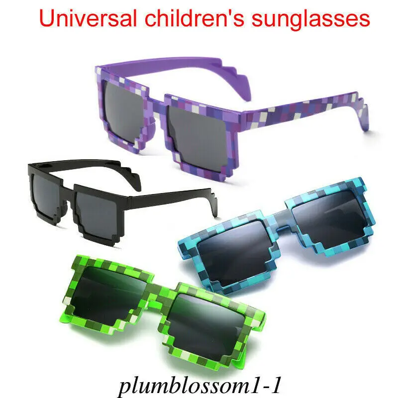Children's Sunglasses Fashion Plaid Glasses UV400 Safety Mosaic Square Practical Jokes Protection Outdoor Kids Girls Boys Shades | Игрушки