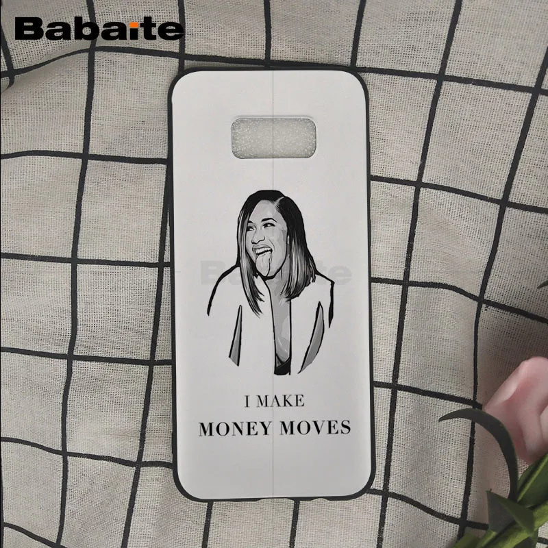 Модный Nova Cardi B язык тонкий силиконовый черный чехол для телефона Samsung Galaxy s9 s8 plus note