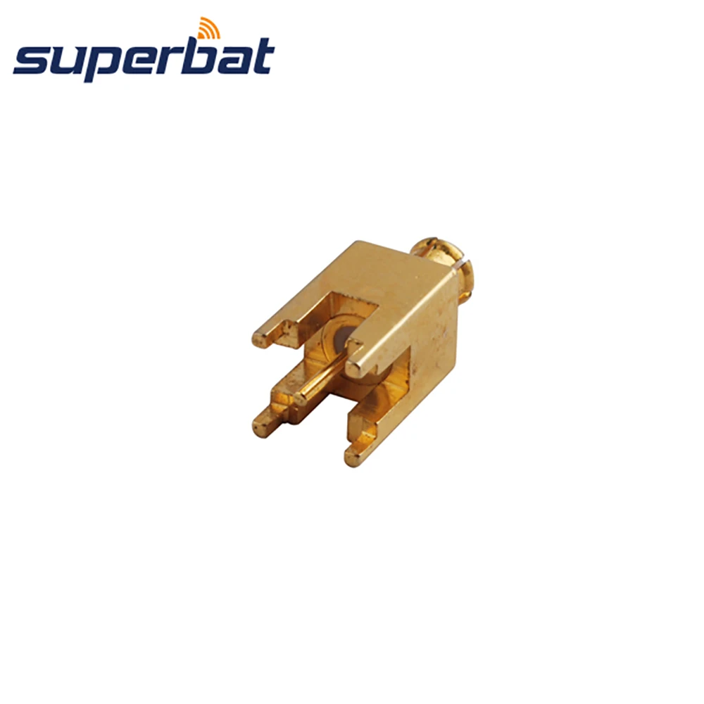 Superbat MCX сквозное отверстие заглушка для монтажа печатной платы с позолоченной