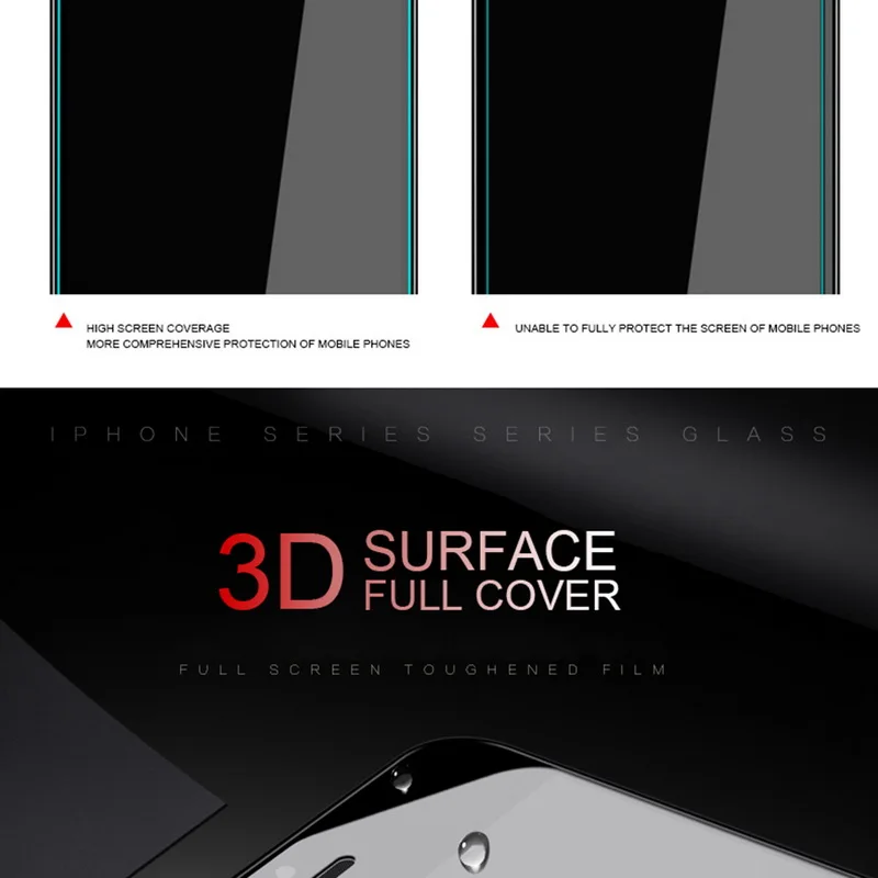 2 упаковки 3D полное покрытие закаленное стекло для iPhone 8 7 6 6s Plus 5 5S SE защита экрана на iPhone X XS Max XR защитная Пленка чехол