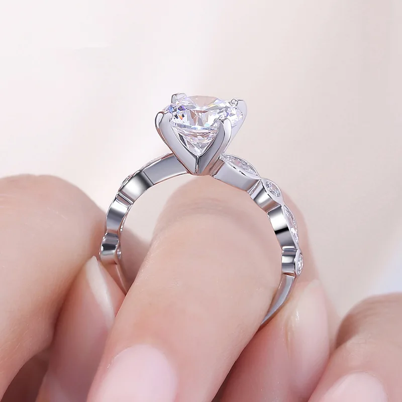 Женские обручальные кольца Yanleyu подлинные из стерлингового серебра 925 пробы с