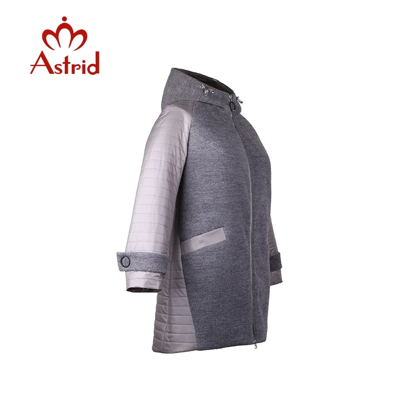 Астрид 2018 Женская куртка парка пальто весна thinjacket молния карман в юбке Для женщин