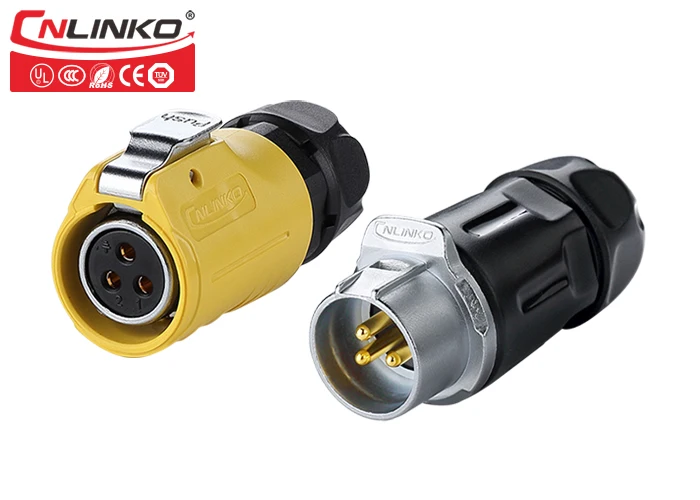 cable connector CNLINKO 3-контактный Батарея разъемы Водонепроницаемый IP67 m20 Панель кабель hdmi кабель Быстрый разъем Электрический круглый соединитель - Цвет: cable connector