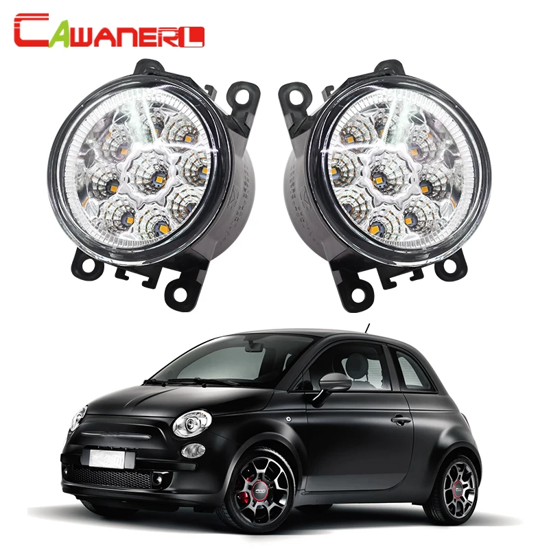Cawanerl 2 Pieces Car Styling LED Bulb Replacement Fog Light Daytime Running White Blue Orange DC 12V For Fiat 500 | Автомобили и