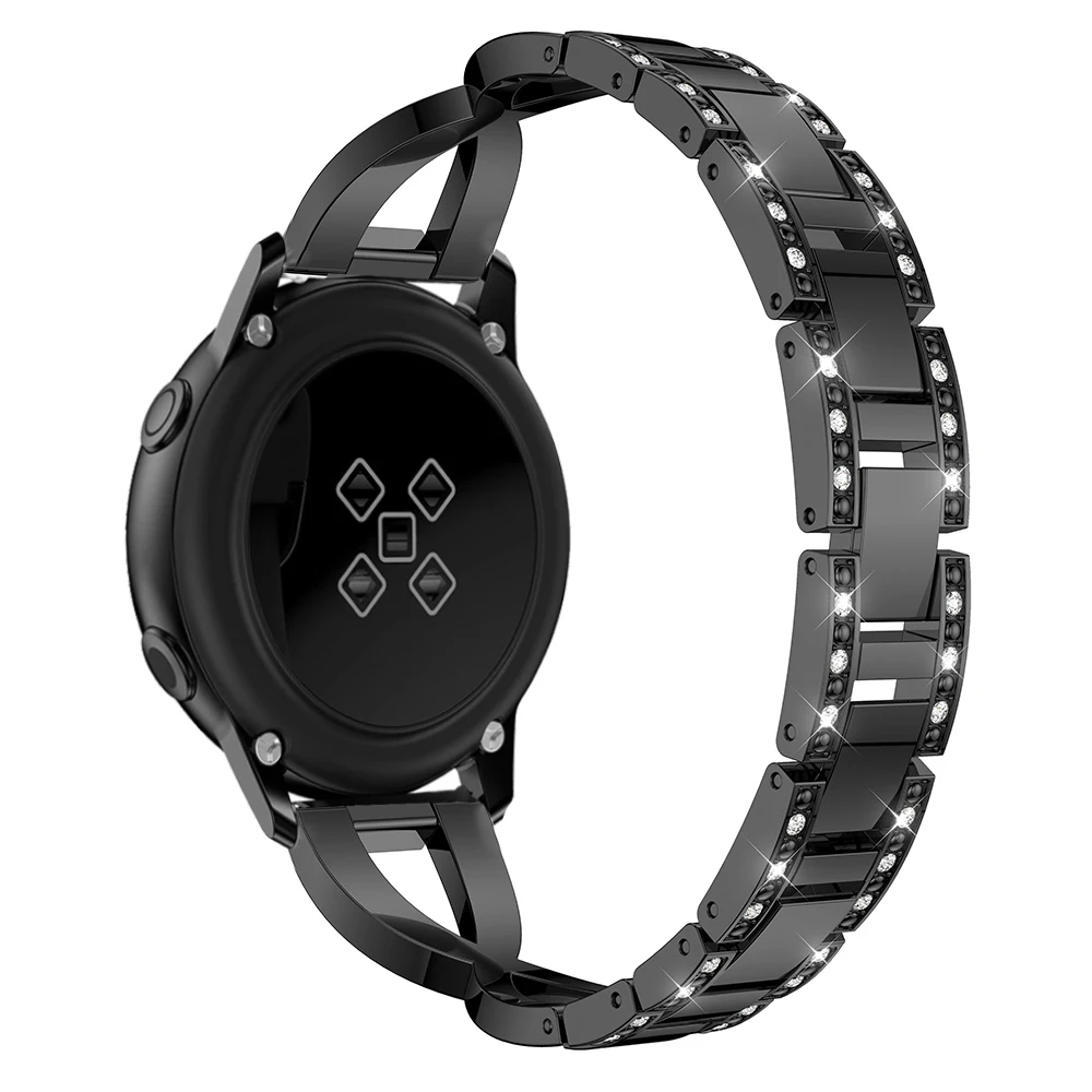 20 мм ремешок для наручных ремешков для Garmin Vivoactive 3 Смарт-часы браслет из нержавеющей стали хрустальный браслет Сменные ремни