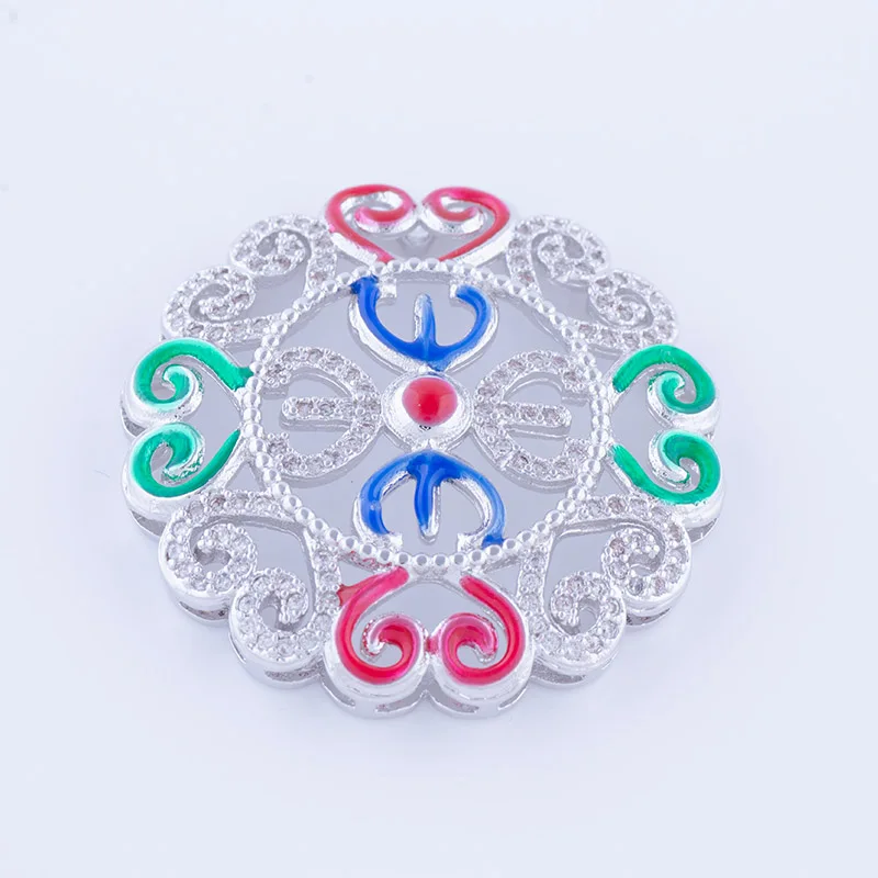 

Fashion Jewelry Bijoux Zircon Enamel Flower Charms Connectors For Bracelets & Necklaces Diy Copper Micro Pave Hollow Charms Gift