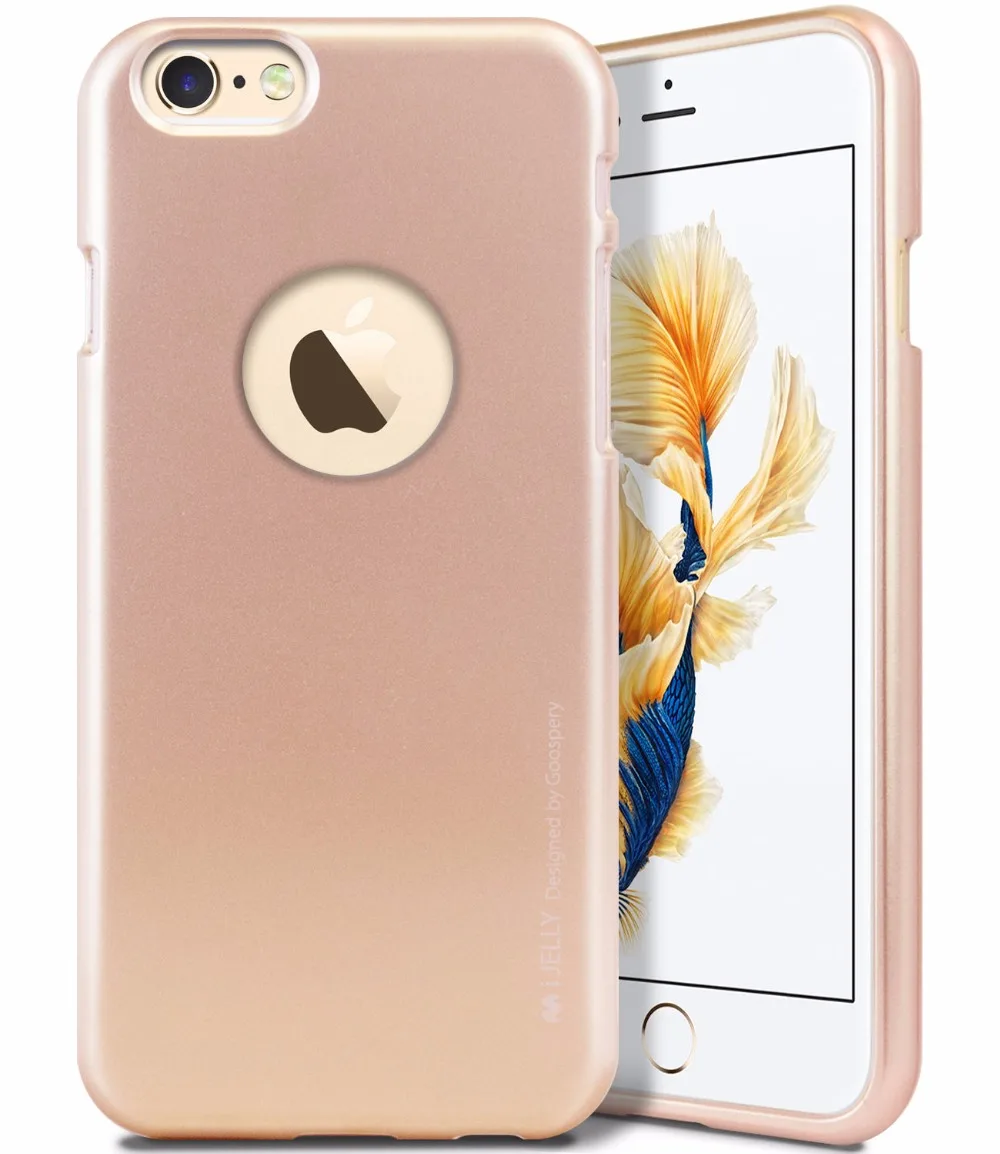 MERCURY Goospery i Jelly ТПУ чехол Бампер Тонкий металлический логотип отверстие для iPhone 6 7