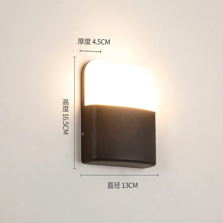

Thrisdar Square 7W Outdoor LED Wall Lamp Garden Balcony Porch Light Aluminum Hotel Exterior Wall Aisle Corridor Wall Light