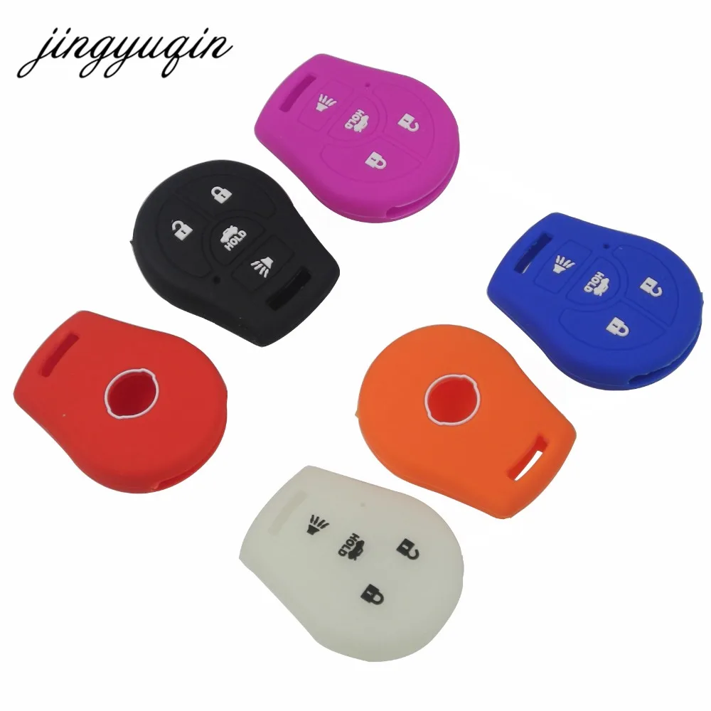 Силиконовый чехол jingyuqin для Nissan Maxima Altima Sentra Versa Micra X Trail Terrano Tiida Cube Juke 4 кнопки