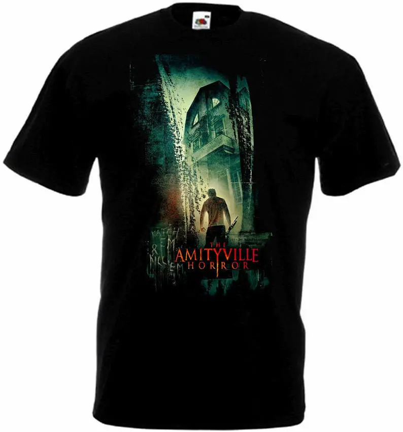 Футболка amityvill Horror v3 черный постер с фильмом все размеры S 5XL2019 модный бренд 585%