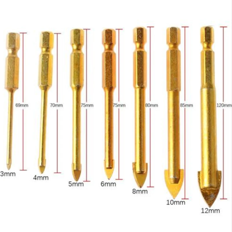 7 шт./лот копье Глава сверла Вольфрам твердосплавные набор для Мейбл плитка