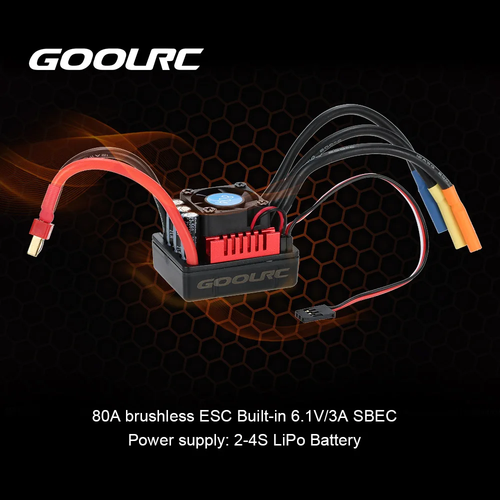 GoolRC S 80A бесщеточный ESC электрический регулятор скорости с 6 1 в 3а SBEC для 1:8 RC