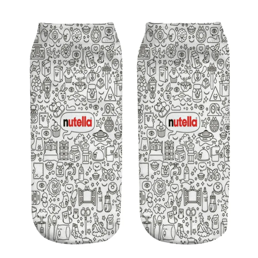 Носки Nutella мужские/женские с 3D принтом короткие носки для подростков подарок на