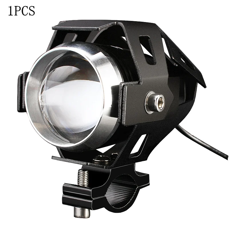 1PCS Black QIPO мотоцикл фары лампы U5 Светодиодный прожектор Hi/короче спереди и длиннее сзади) Аксессуары для вспышки 12V мотор Подходит для Honda Yamaha - Цвет: 1PCS Black