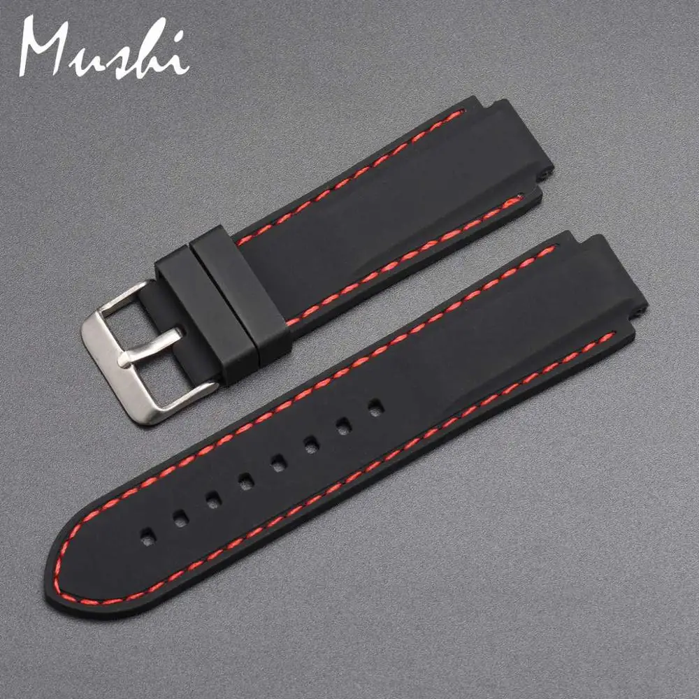 BR Silver buckle Силиконовый резиновый ремешок для часов Timex T49859 | T2N720 | T2p141 | T2n722 | 723 | 738 | 739 качественный черный водонепроницаемый ремешок для часов с инструментом - Цвет ремешка: BR Silver buckle