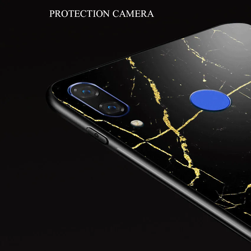 Мраморный чехол из закаленного стекла для Huawei Nova 2 2i 2Plus 3 3i мягкие чехлы ТПУ Mate 9 10