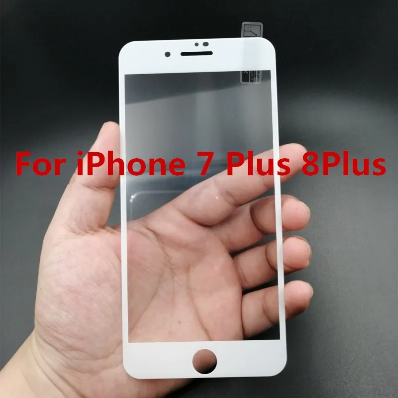 7Plus 8Plus white 3D закругленные края Полное покрытие экрана протектор для iPhone 7 6S 8 закаленное стекло на iPhone 6 s 7 8 Plus защитное стекло пленка - Цвет: 7Plus 8Plus white