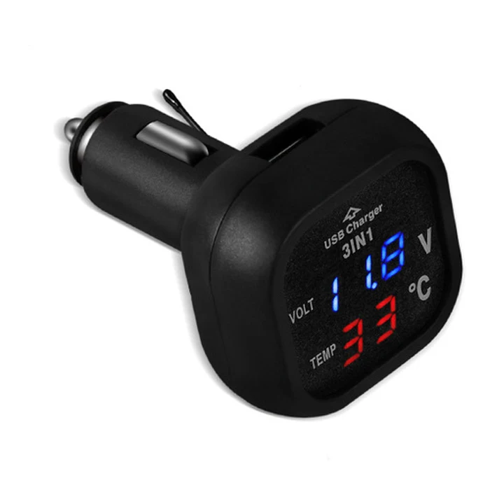 3 в 1 прикуриватель штекер USB Автомобильное зарядное устройство цифровой