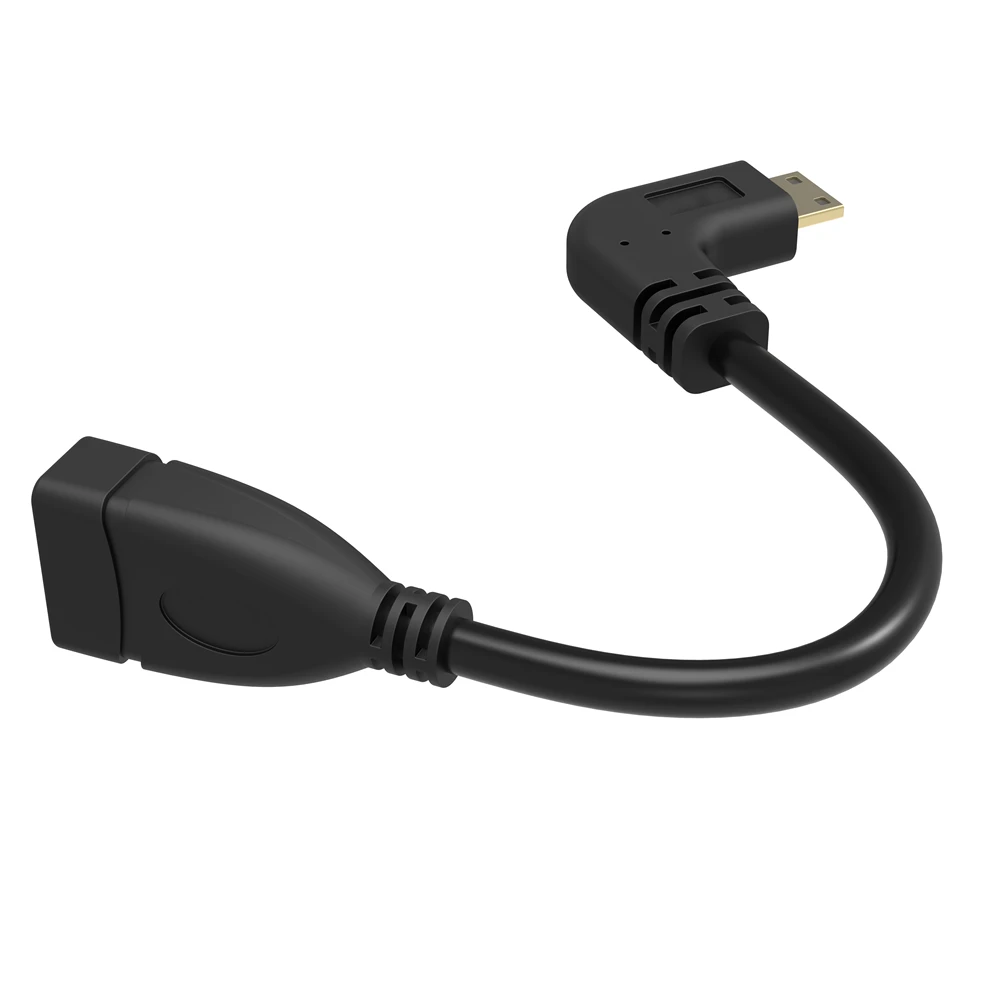 90 градусов прямоугольный мини HDMI к HDMI мужчин и женщин кабель для HDTV 1080p PS3 Evo htc Vedio позолоченный