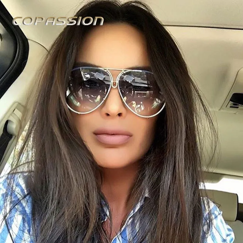 Солнцезащитные очки uv400 в металлической оправе большие солнцезащитные для