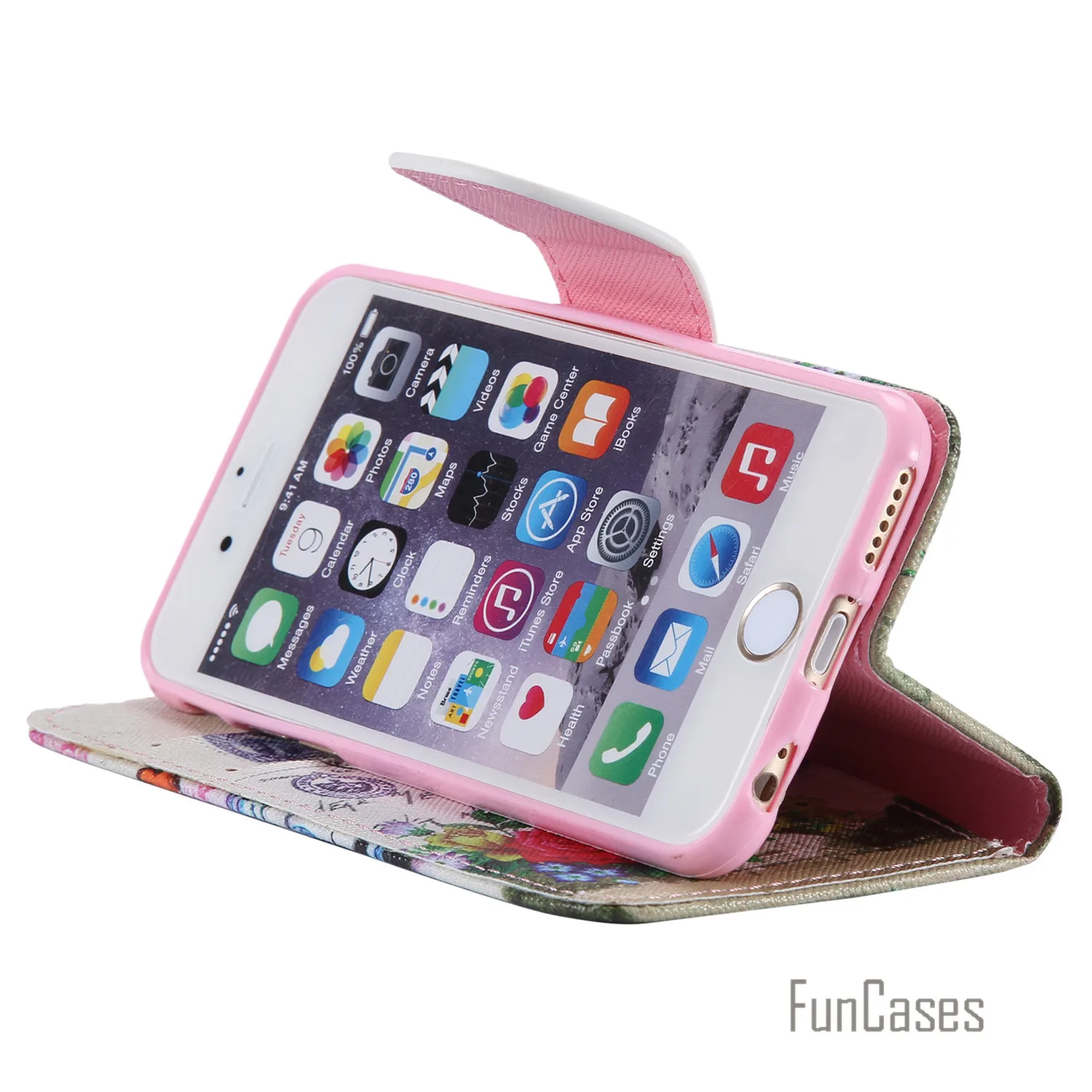 Funda PU Leather Flip Cell Mobile Phone Case For iPhone 6S / 6 Stand Wallet Card Slots Cover Cas aifon Capa | Мобильные телефоны и