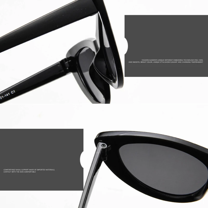 Yoovos 2021 Light Sunglasses Women Cat Eye Vintage Sun Glasses Black Red Wild Face Oculos Feminino Travel Party Gafas De Sol | Аксессуары