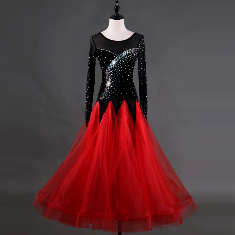 ballroom dance competition dresses waltz standard dress foxtrot tango strass q026 | Тематическая одежда и униформа