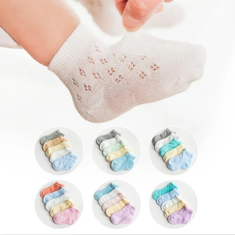 5 пар/лот носки для новорожденных мальчиков и девочек короткие на весну осень