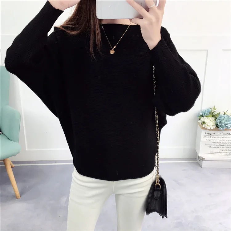2018 Fashion Women Knit Black Pullover Sweaters Autumn Ladies Loose Striped Knitwear Yellow Elegant Cotton Female Casual Pull | Женская