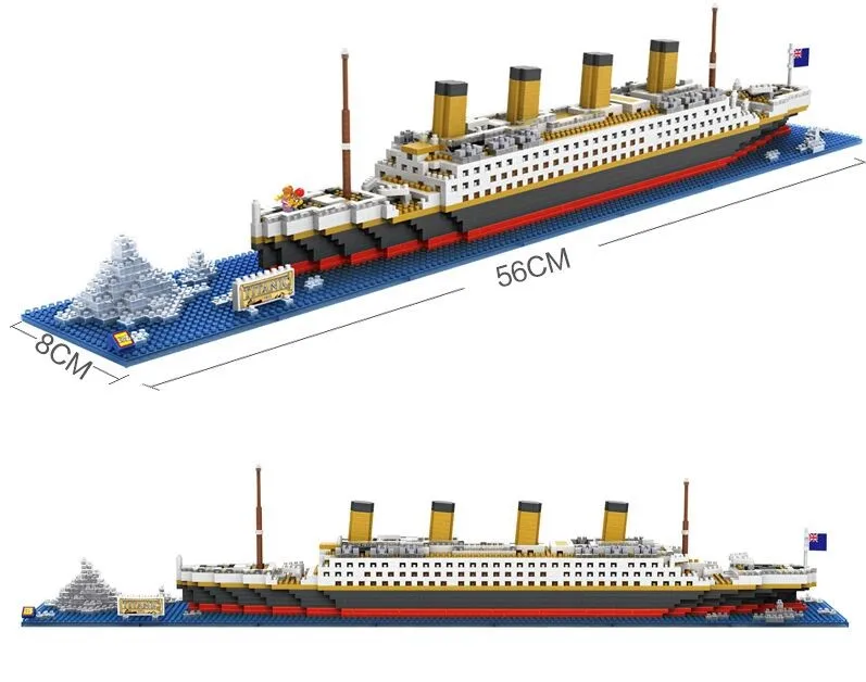 Новый блок город лодка RMS Титаник номер 3D Кирпич любовь детские образовательные