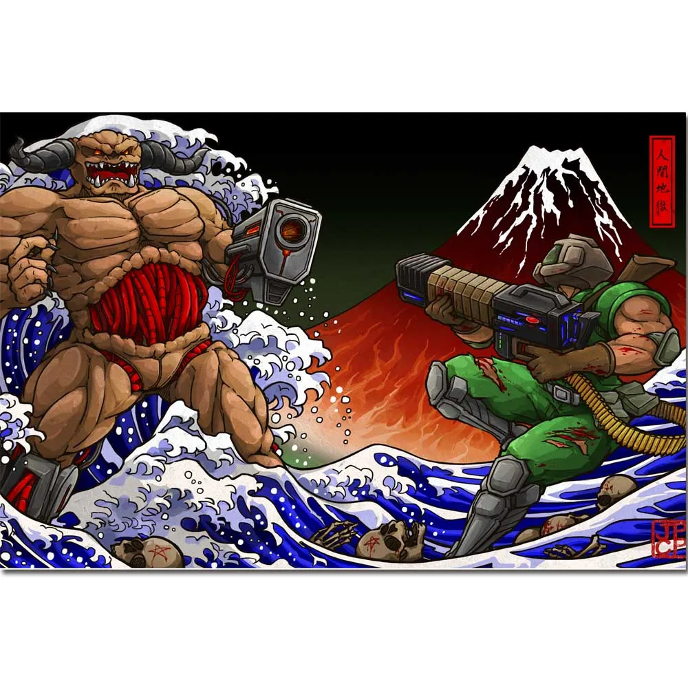 Ultimate Doom Game Poster Art Silk Fabric Prints 24*36 inch Wall Decorative Pictures for Home Bedroom Decor | Дом и сад