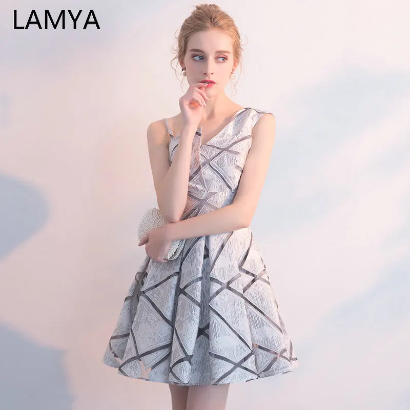 Женское атласное платье на одно плечо LAMYA винтажное короткое ТРАПЕЦИЕВИДНОЕ