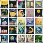 Новое поступление, Симпатичные Мультяшные животные, маленькая кошка, мечта, лось, симпатичная девушка, волшебный лес, Сияющая Звезда, наволочка, диванная подушка, чехол