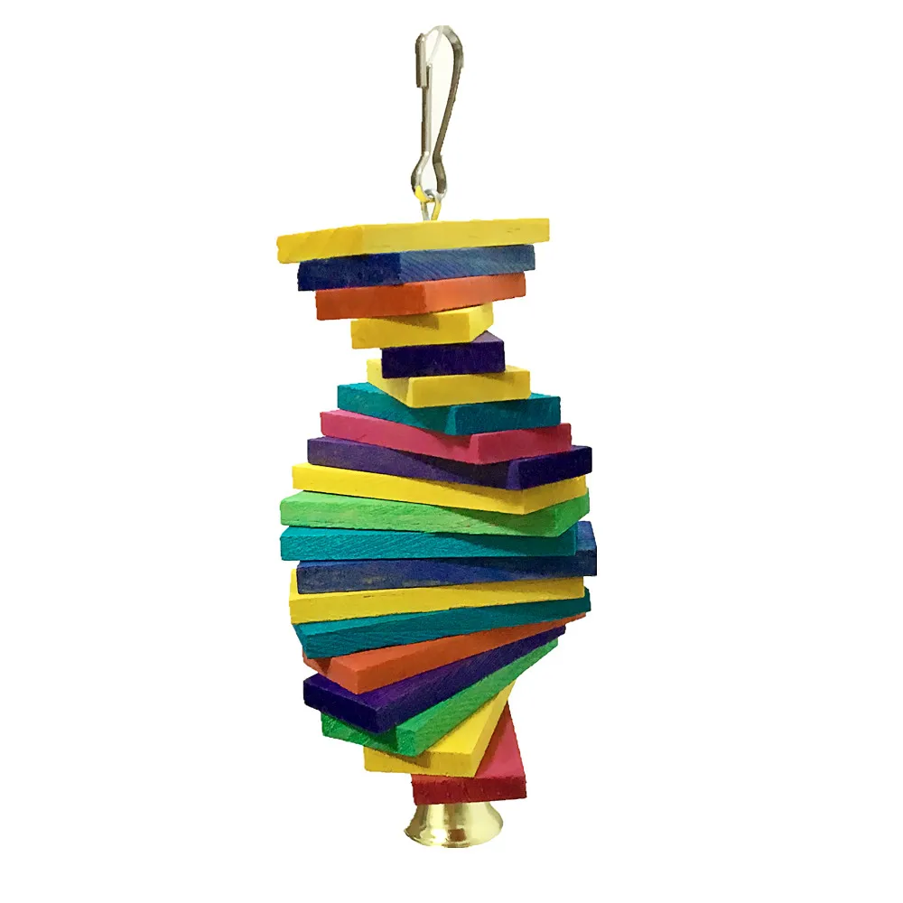 Красочные попугай игрушки подвеска строительные блоки для домашних животных