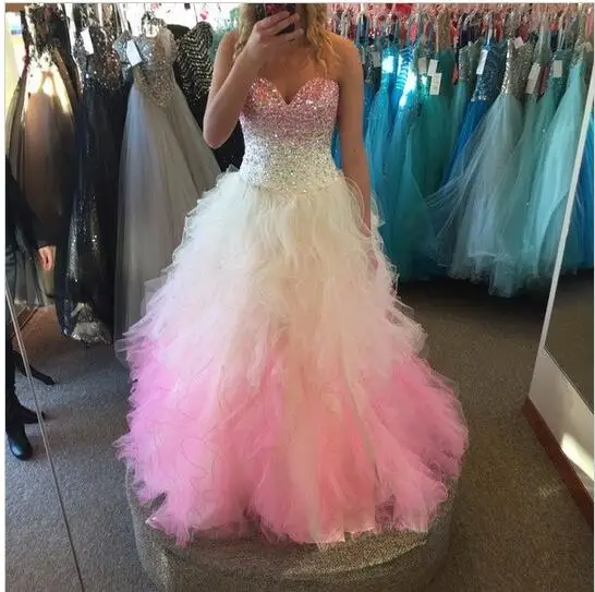 Элегантный Милая Узелок Рукавов Quinceanera Платье 2017 Mix Розовый С Плеча Платья Vestidos Де