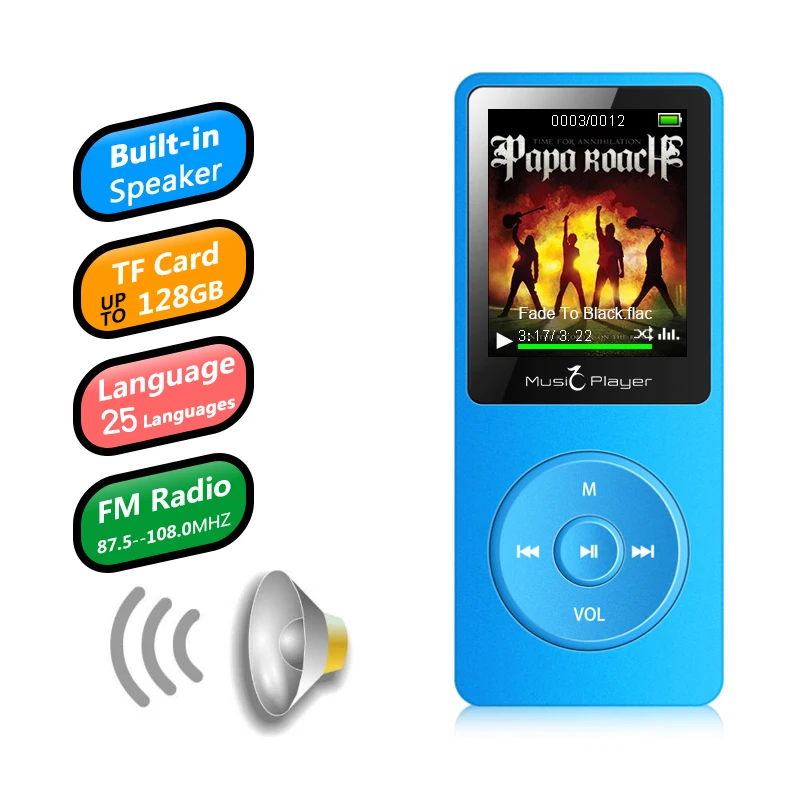 IQQ новая версия MP3 плеер встроенный динамик и 8 Гб памяти с экраном 1 дюйма может